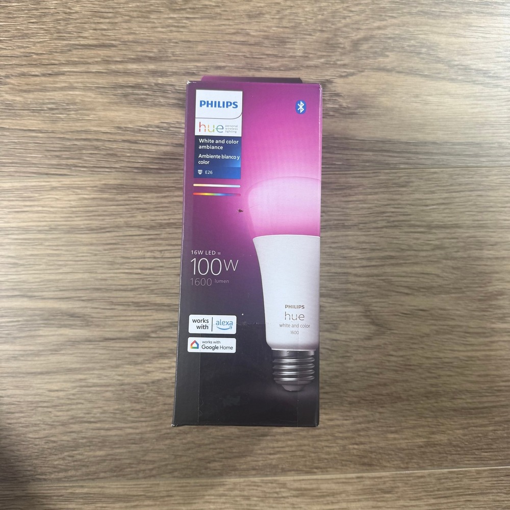 Philips Hue White and Color Ambiance A21 100W 1600 Lumen Smart LED Bulb NEW